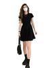 Black Elegant Women's Summer 2026 French Hepburn Style Petite Slimming Short Dress