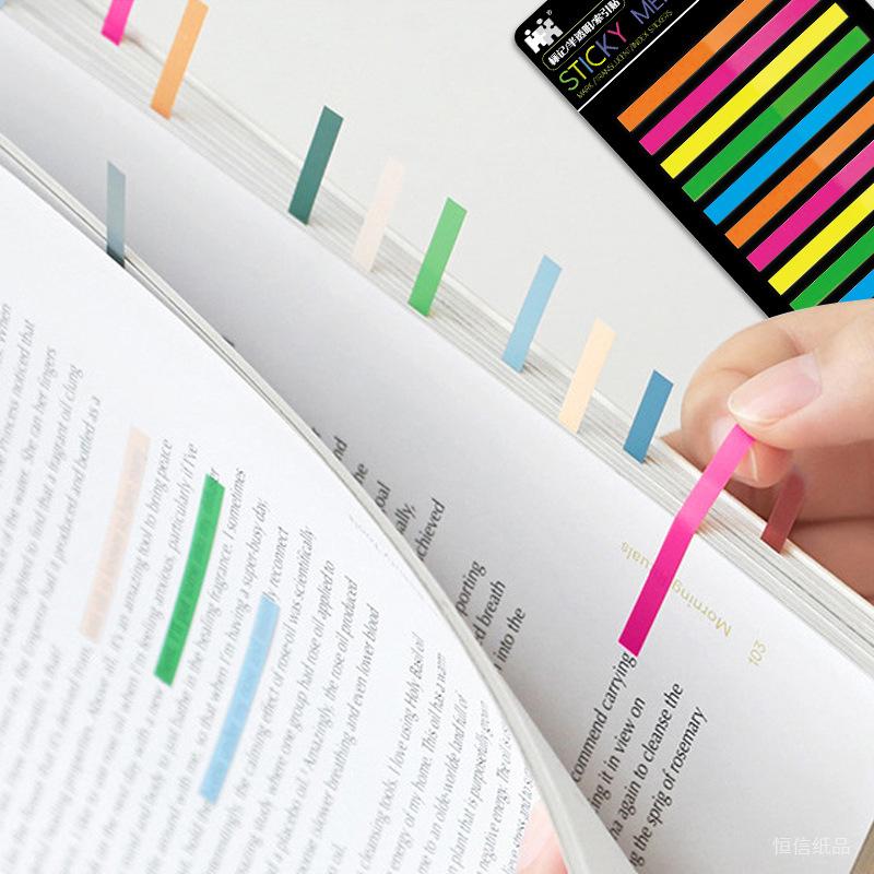 300 Sheets Rainbow Color Index Sticker Memo Pad Post-It Waterproof Transparent Sticky Notes School Supplies Kawaii Stationery