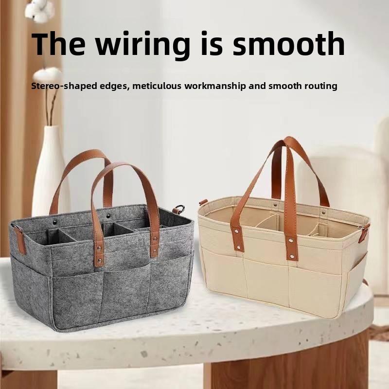 Baby Essentials Wool Felt Diaper Organizer With Large Capacity For Moms On The Go