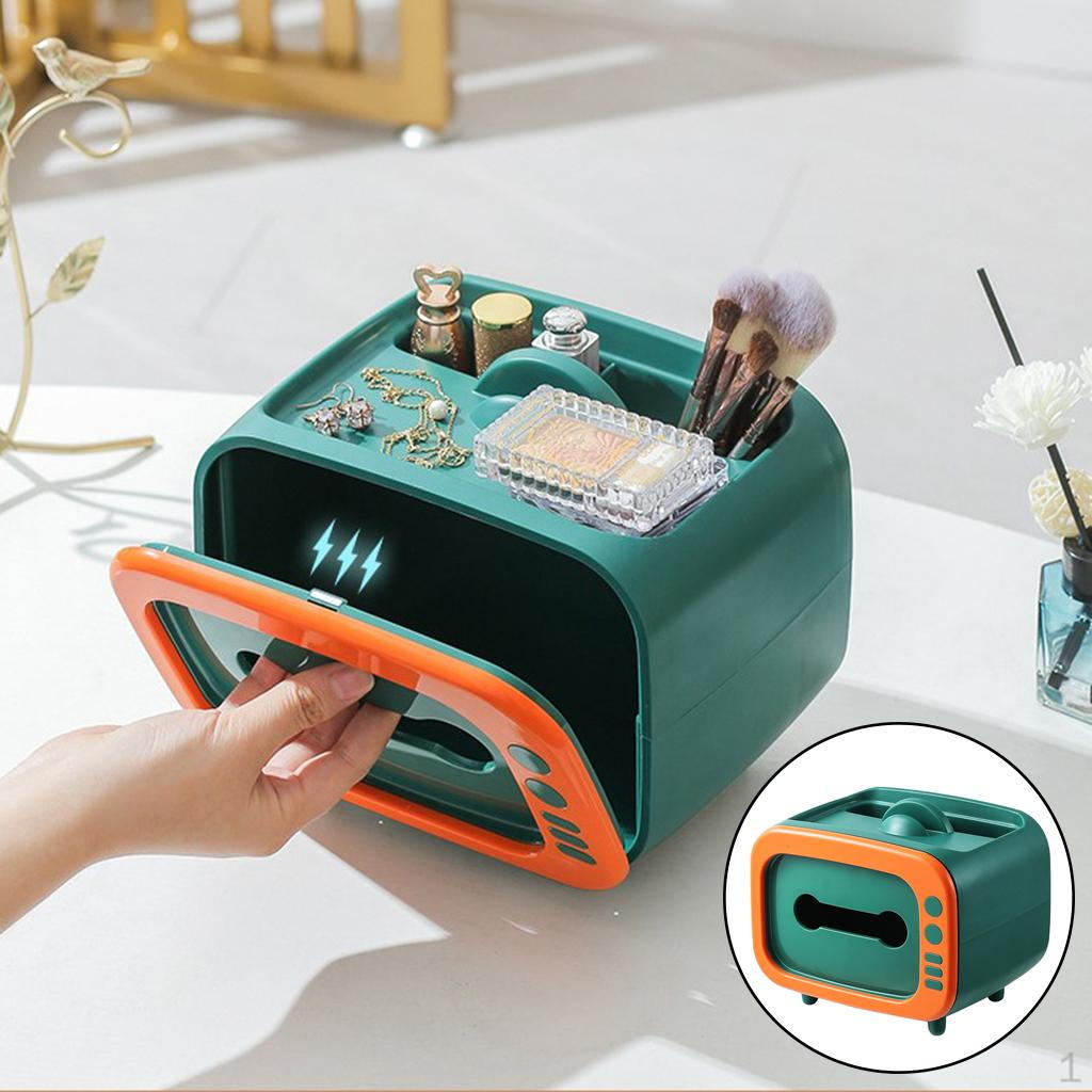 Tissue Box Storage Container Desktop Paper Holder Phone Save Space