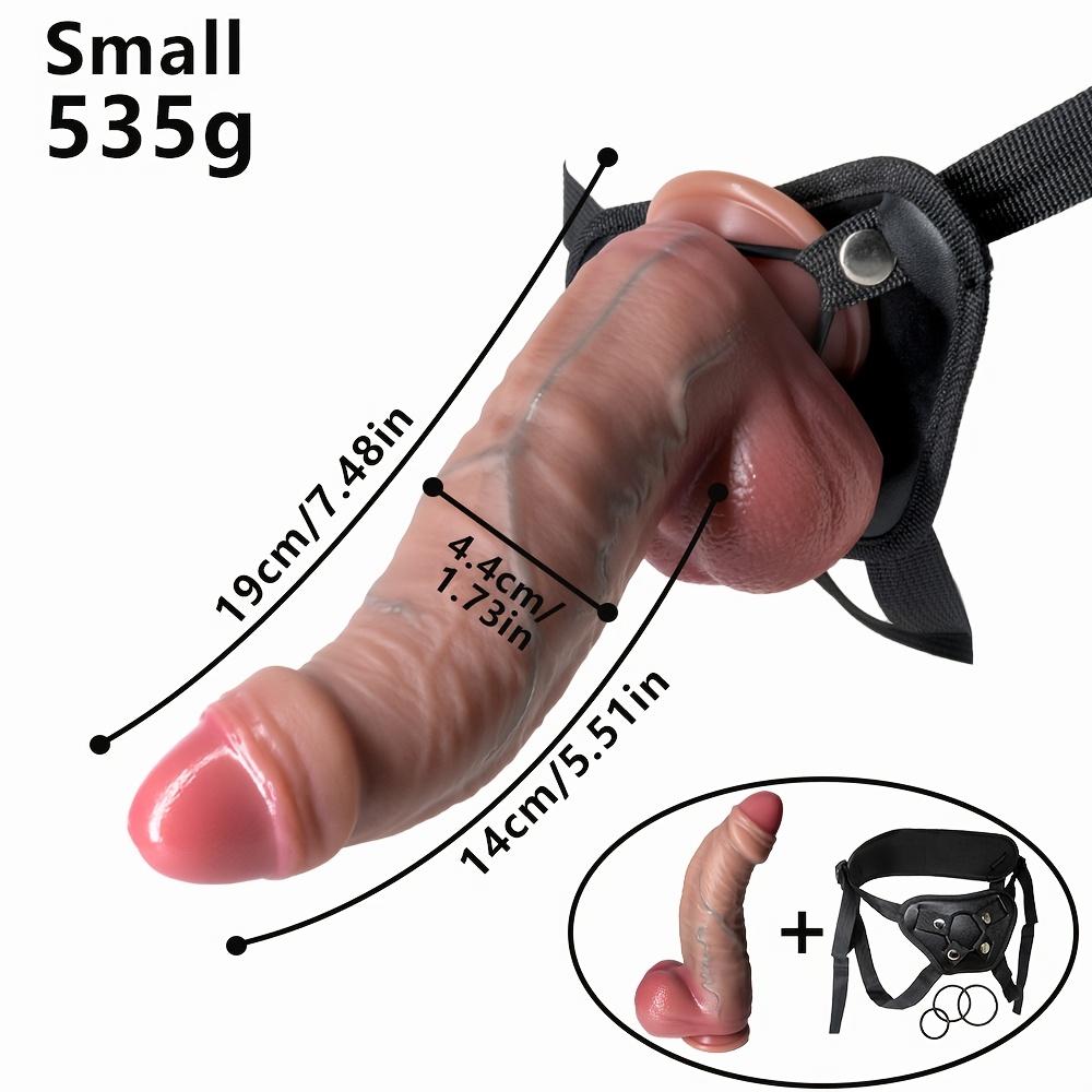 Strap On Realistic Dildo, Dual Density Liquid Silicone Penis Toy, Multiple Sizes, Strong Suction Cup, Uncut Texture Design for Couples