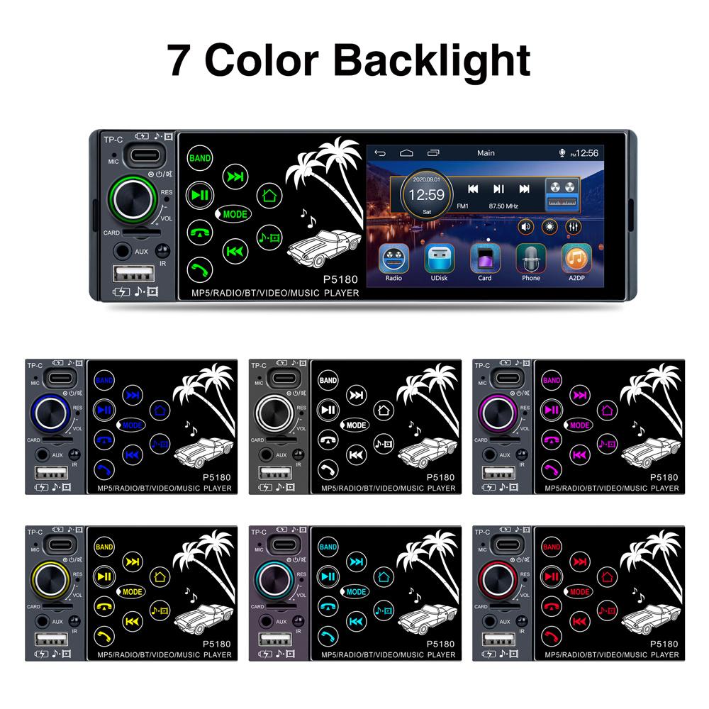 4.1inch IPS Capacitive Touch Screen Bluetooth AUX  RMVB/AVI Media Player Subwoofer FM Radio MP3 WMA MP4 MP5 Receiver
