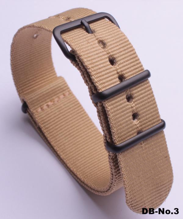 Black Nylon & Canvas Watch Strap with Vacuum-Plated Buckle