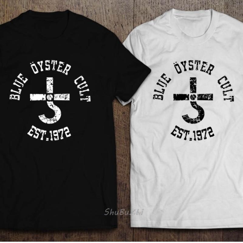 Blue Oyster Cult Logo 45Th Anniversary Tour BLACK WHITE T-SHIRT Cool Casual Pride T Shirt Men U
