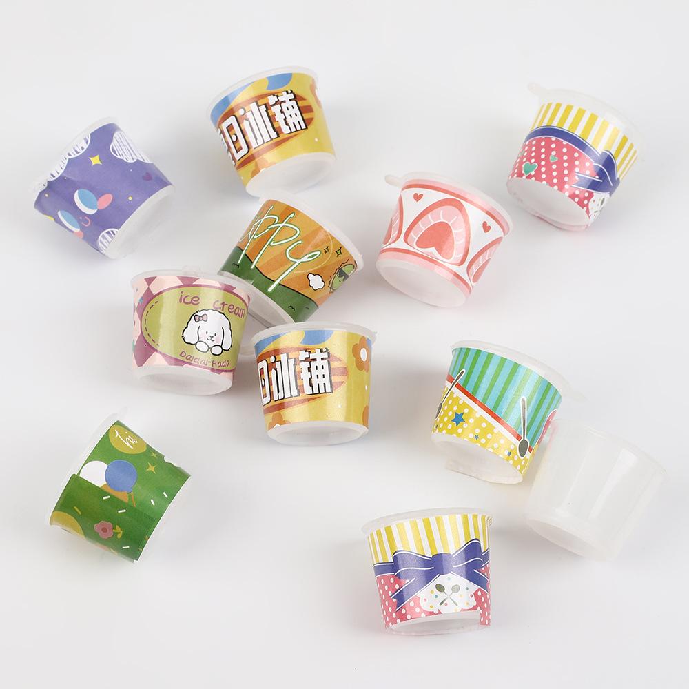 Children'S Diy Educational Toys, Playing House Mini Simulation Ice Cream Cup Holder Cream Glue Food Play Cup Props