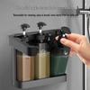 Punch-Free Wall-Mount Soap Dispenser for Shampoo & Shower Gel, Manual Press, Light Luxury Style