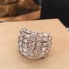 Huitan Trendy Luxury Crystal CZ Women Rings Fashion Contracted Design Geometric Rings Wedding Party Statement  Drop Ship