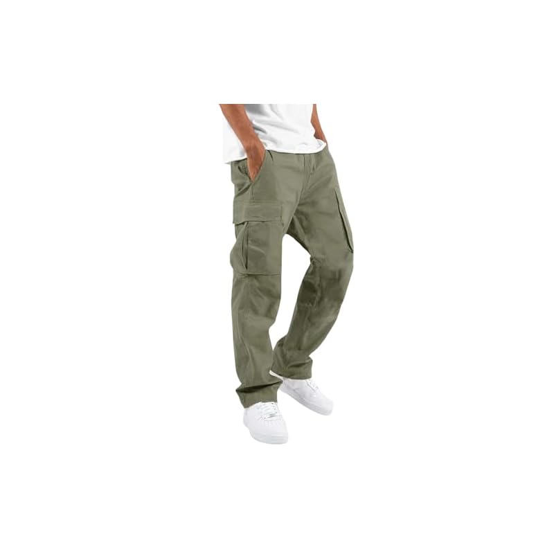 Lymio Men Cargo || Men Cargo Pants || Men Cargo Pants Cotton || Cargos for Men (Cargo-01-04) (XL, Olive Green)