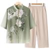 Summer Style Chiffon Cardigan for Elderly Mothers - Mid-Sleeve Chinese Design