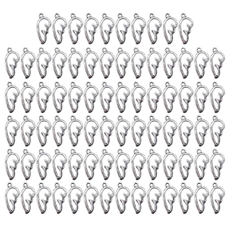 80pcs Alloy Wing Pendants for Crafts DIY Necklaces Bracelets Charm Accessories