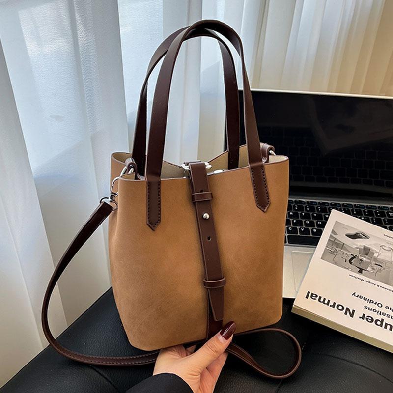 

Матовая ретро сумка женская новая осень и зима нишевая на одно плечо через плечо сумка для ребенка и мамы сумка-ведро