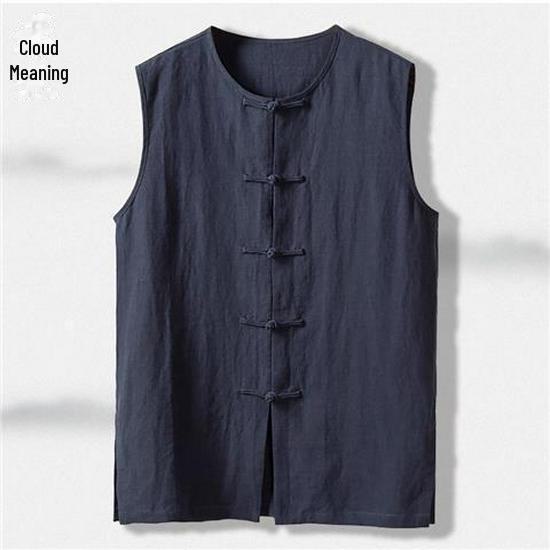 Men's Retro Style Loose Cotton & Linen Sleeveless Vest