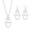Silver Color Wearing Hat Snowman Drop Earrings For Women Minimalist Christmas Elegant Hollow Earring Girls New Year Gifts