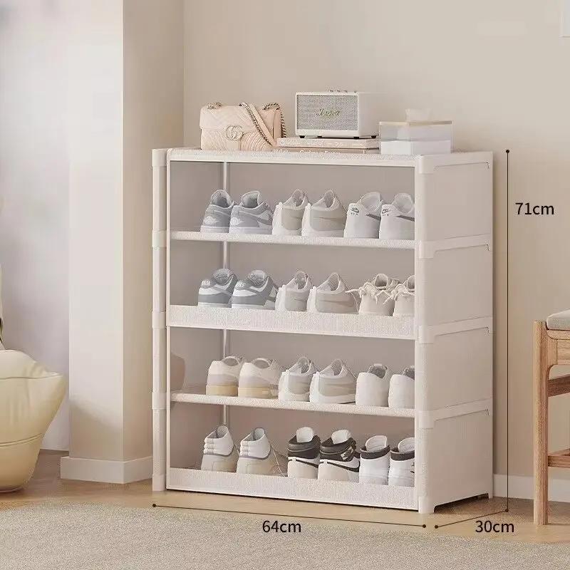 Multilayer Stackable Shoe Rack - Assembled Shoe Hanger & Door Storage Rack for Dormitory Space-Saving Shoe Cabinet for Home Use