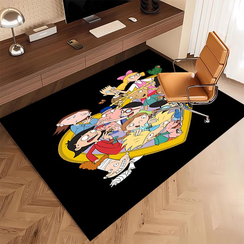 1pc Hey Arnold Print Area Rug - Soft, Washable Non-Slip Indoor Mat, Living Room, Home Office Decorative Rug,Office Decorative