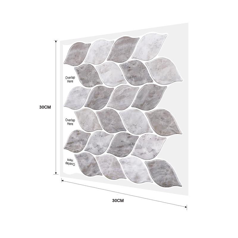 3D PVC samolepka na zeď Samolepka na mramorové dlaždice Samolepící Vodotěsná Kuchyň Koupelna Domácí Dekor 30 cm X 30 cm