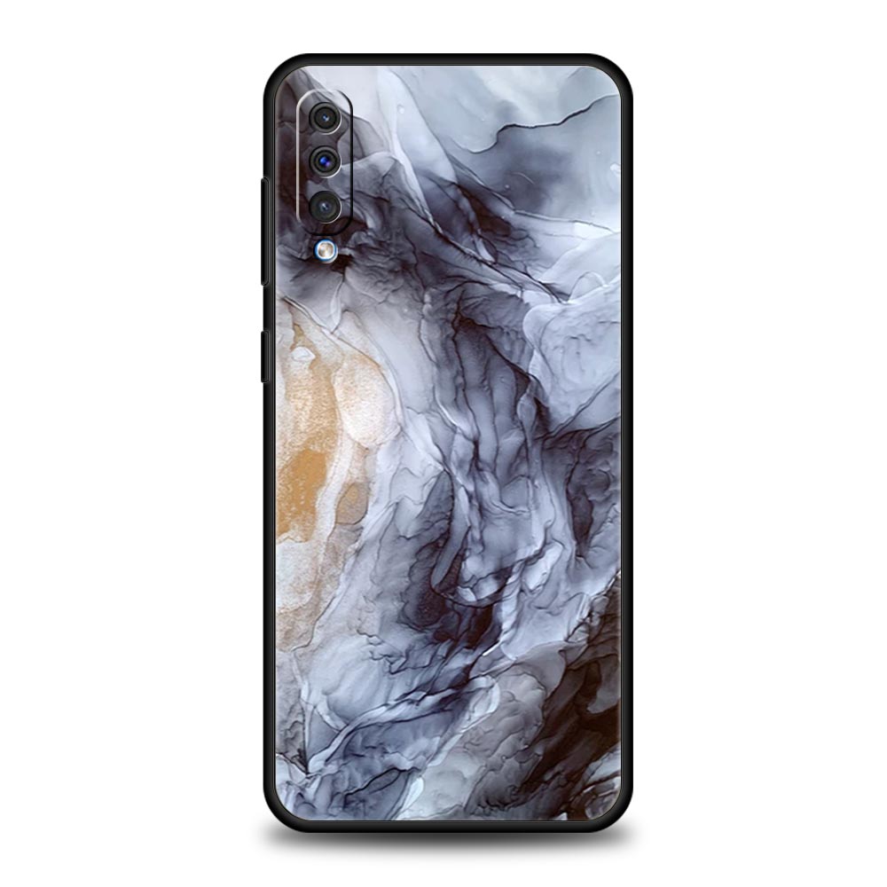 Ink Brush Painting Marble Case For Samsung A54 A52 A24 A14 A50 A72 A70 A30 A40 A20S A20E A02S A12 A22 A34 A42 A32 5G A04s Cover
