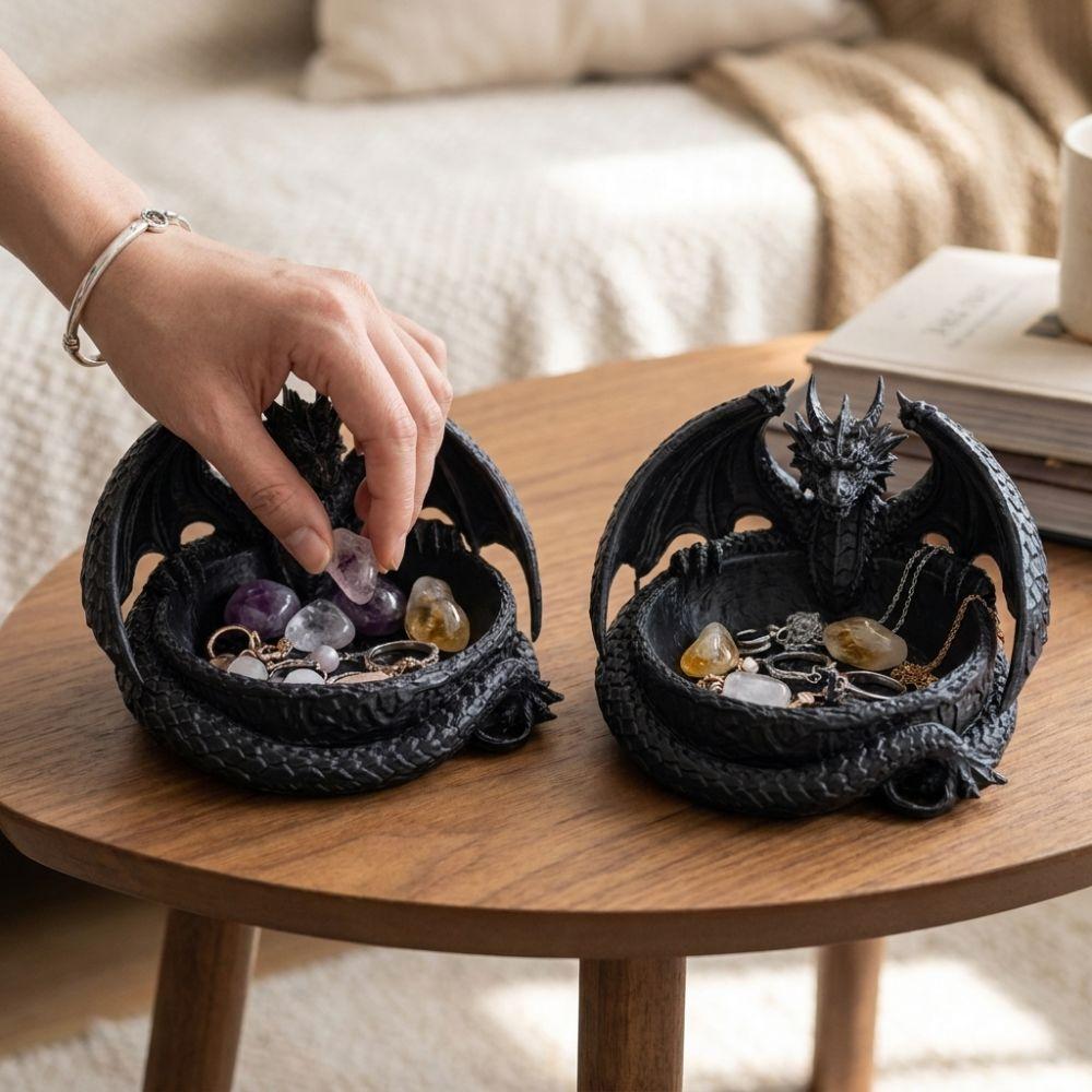 3D Printing Dragon Guardian Catchall Dish Unique Dragon Trinket Bowl Entryway Storage