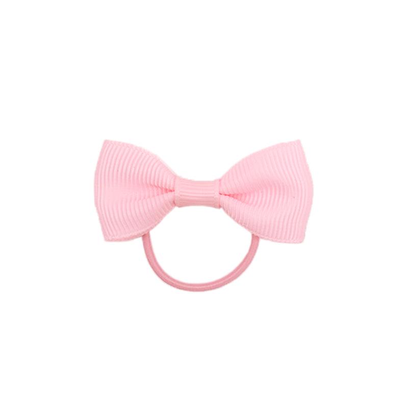 2-Inch Solid Color Bow Hair Tie for Girls - Grosgrain Ribbon Rubber Band