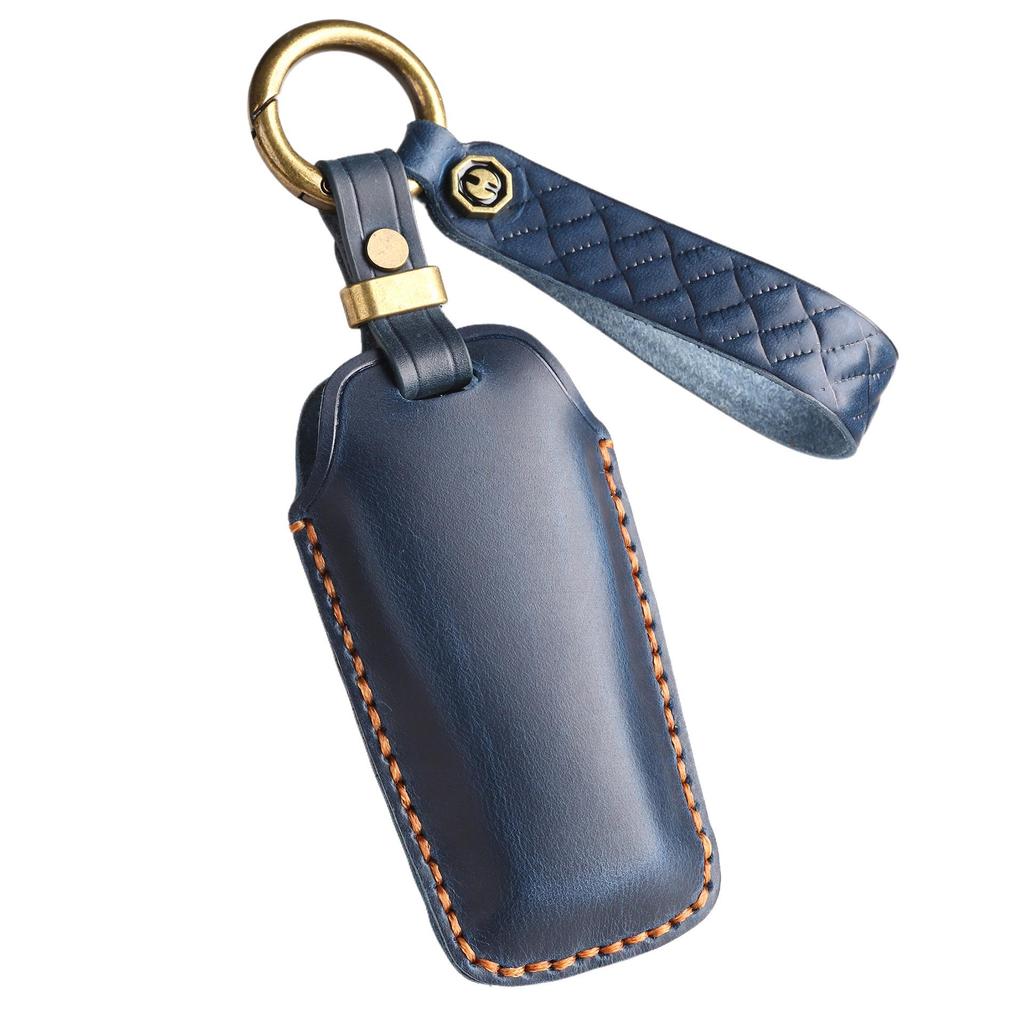 Handmade Retro Leather Key Cover for Volkswagen CC and Magotan