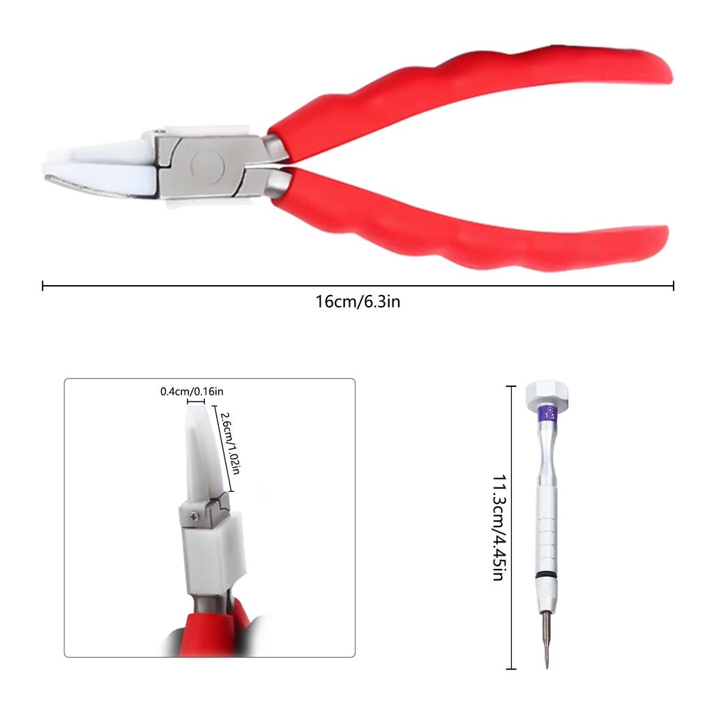 14pcs Optical Eyeglass Repair Tool Kit, Stainless Steel Glasses Repair Set W/ Stand, 8 Pliers& 6 Screwdrivers
