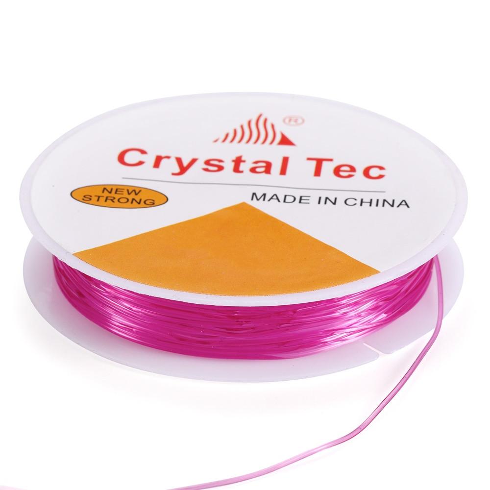 

0.5-1mm Plastic Colorful Elastic Rope Round Crystal Line Jeweleri Thread for DIY Beading Bracelet Jewelry Making Accessories 0.7mmX6.5Meters рожевий червоний колір