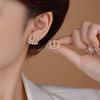 Zircon Pearl Letter Earrings: Stylish, Versatile, Modern Chinese Design, Personalized, Allergen-Free.