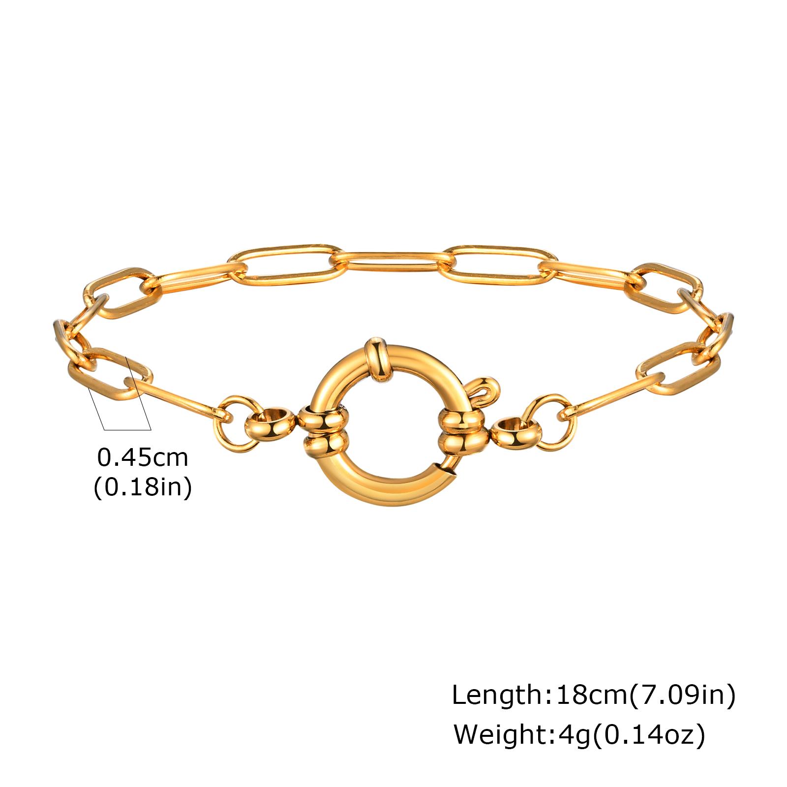 

Waterproof Spring Clasps Chain Bracelet For Women, Stainless Steel Paperclip Link Hand Wrist Jewelry Non Tarnish
