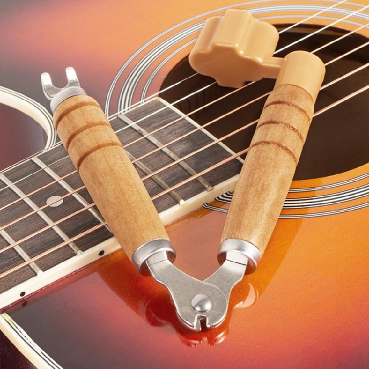 Compact All in One Guitar Tool with String Winding System and Bridge Pin Remover for Musicians and Repair Technicians