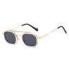 New European and American fashion retro double beam polygonal sunglasses ins Internet celebrity personality driving sunglasses