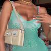 European & American Sexy Print Bodycon Spaghetti Strap Vacation Dress
