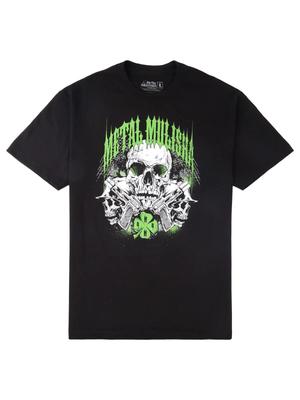 T-shirt Standard a Maniche Corte da Uomo Metal Mulisha per San Patrizio Teschi Trifoglio Tee