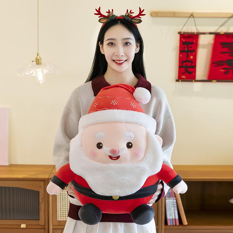 Plush Santa Claus Toy Cartoon Stuffed Animal Doll Room Decoration Kids Xmas Gift
