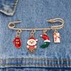 Fashion Christmas Brooch Pin For Women Men Santa Claus Snowflake Christmas Tree Bell Enamel Brooch New Year Xmas Decoration Gift