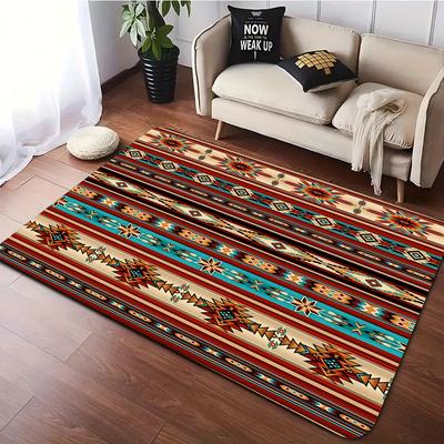 Boho Geometrische Bereichsteppiche Rutschfest und Maschinenwaschbar Flanellteppiche für Zuhause Schlafzimmer Wohnzimmer Büro Deocr Fußmatte