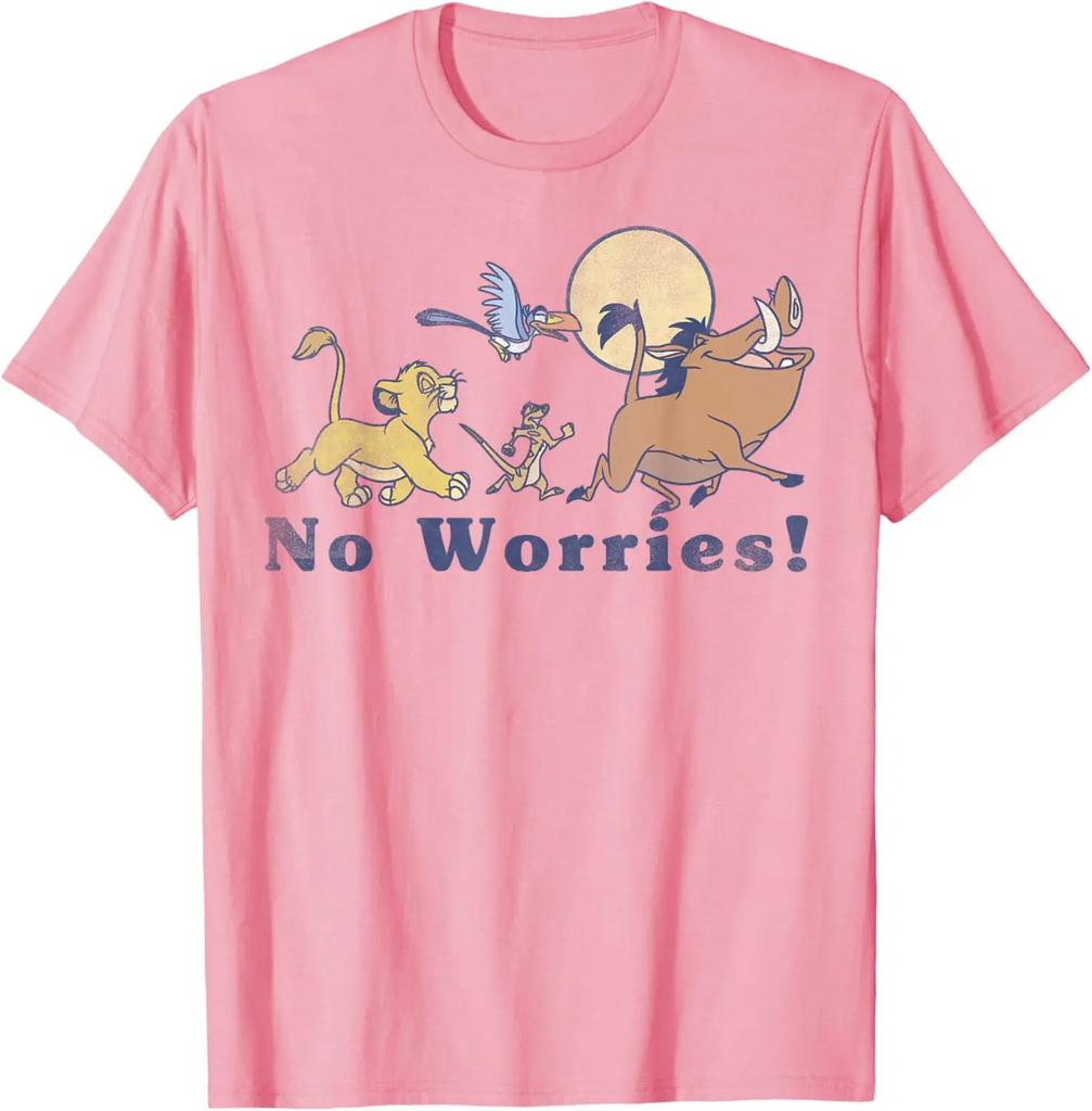 Hot Fashion Casual Lion King No Worries Vintage Group Shot T-Shirt S-4XL Summer Unisex