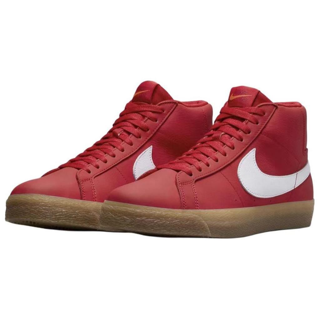 Nike Zoom Blazer Mid SB Orange Label - Rote Herren-Sneaker Weiß Gummi-Hellbraun FJ1680-600