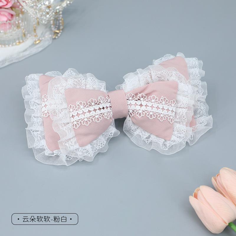 Handmade Cute Girl Hair Accessories Lolita Hairpin Soft Sister Headgear Olita Lace Bow Hairpin