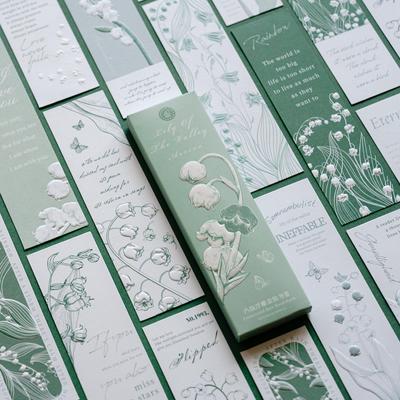 20pcs Lily of The Valley Bookmark Set Relief Flower Paper Memo Page Marker for Books Unique Reading Gift