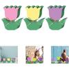 Zerodeko 3pcs Tulip Ornament Adorable Wood Decor for Home Car Interior Cartoon Flower Adornments Pink Yellow Purple Craftsmanship for Vibrant