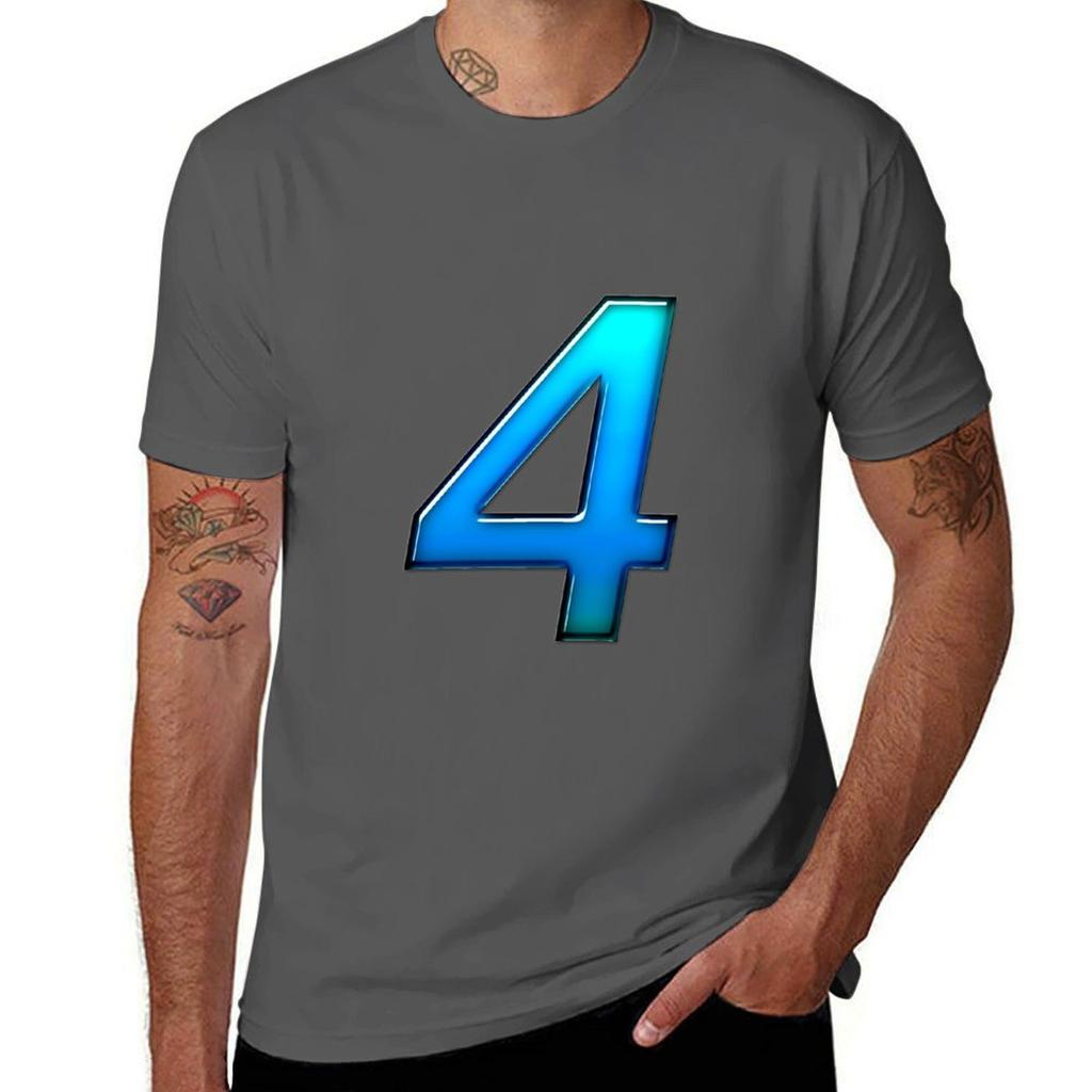 Number Four Tshirt Trendy Casual Short Sleeve Shirt