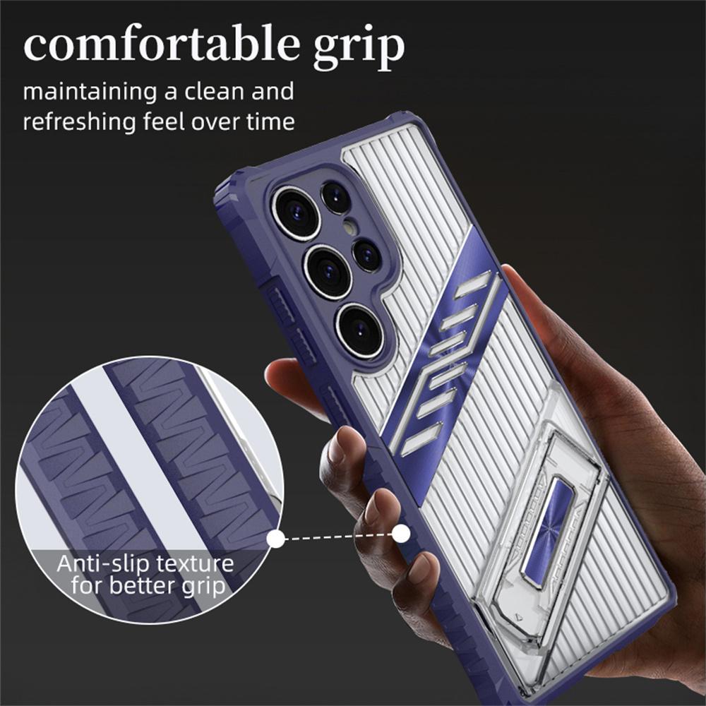 For Samsung Galaxy S25 Ultra Case Folding Kickstand PC+TPU Anti Drop Phone Cover