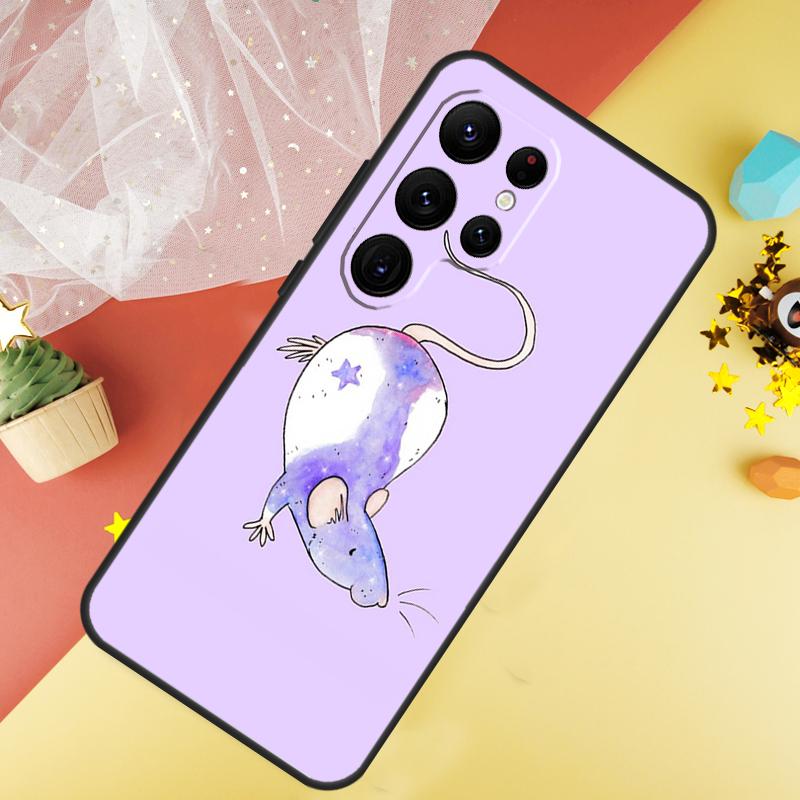 Cute Cartoon Animal Rat Phone Case For Samsung Galaxy S25 S24 S21 S20 S22 S23 Ultra S9 S10 Plus S25 FE Cover Coque