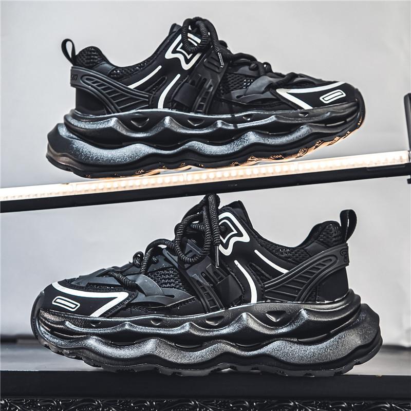 Fashion New low-top shoes 2024 spring and summer mesh mesh mesh breathable platform comfortable white shoes for men