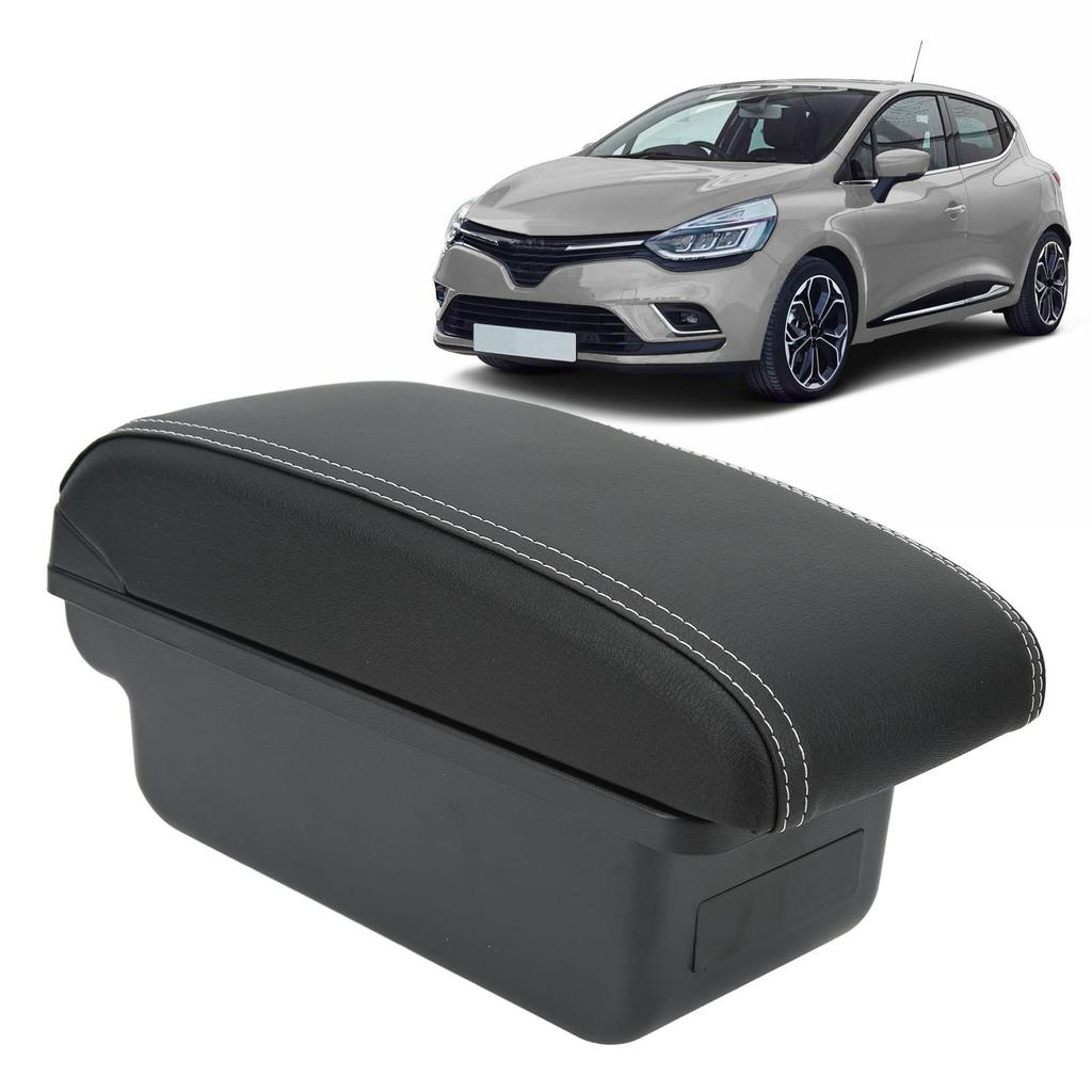 Car Armrest Box Center Console Organizer Armrest Box Console Storage Artificial Leather Quiet Closing for Captur Clio 4