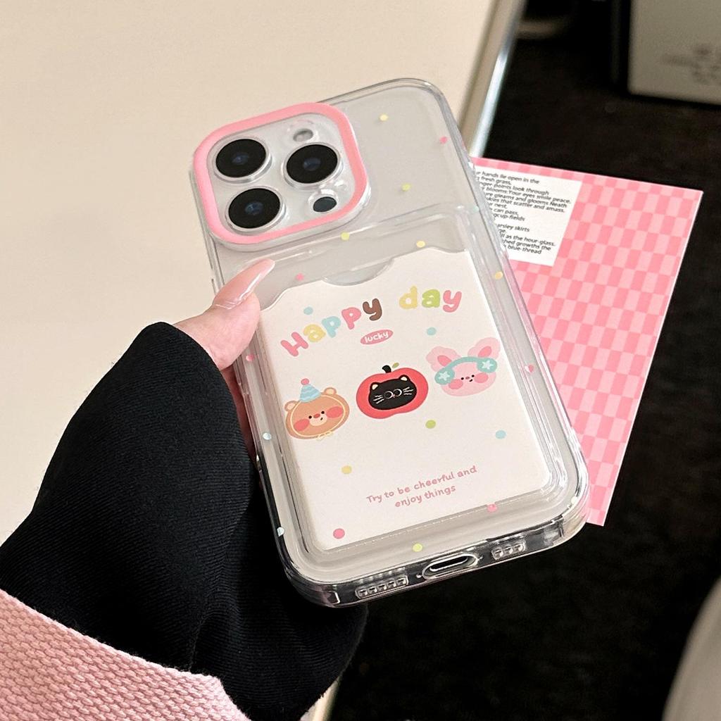 Apple Card Holder Phone Case MVUCA Colorful Polka Dot Cartoon