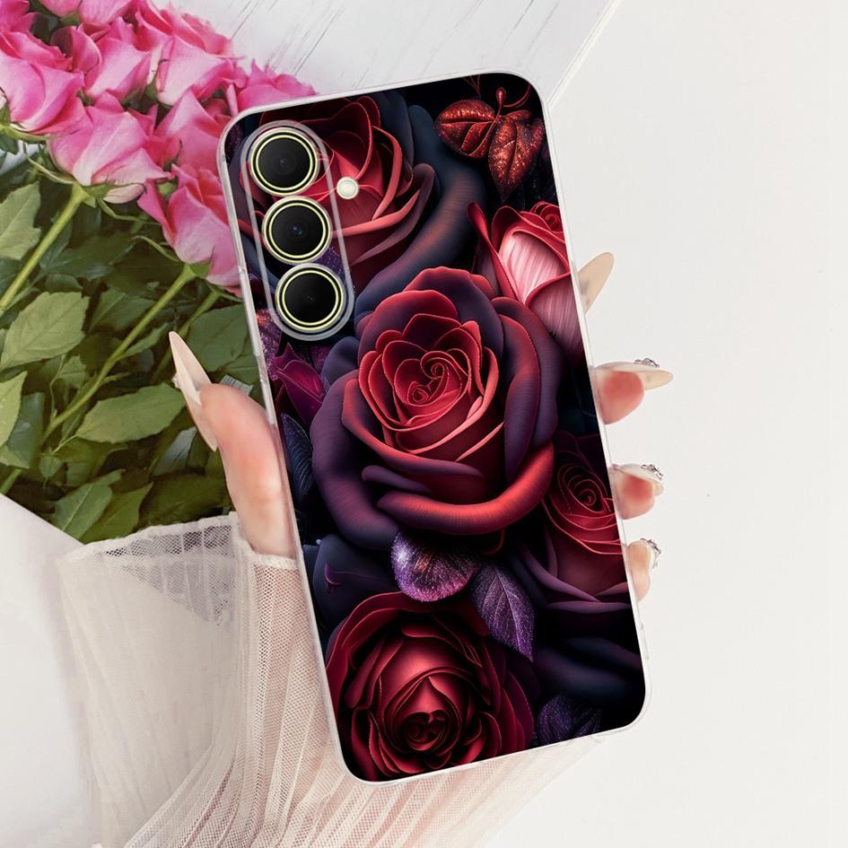 Hülle Für Samsung Galaxy A17 A37 A57 5G Cover Neue Stilvolle Blume Klare Weiche Silikon Handyhülle Für Samsung A 17 A 37 A 57 Stoßfänger