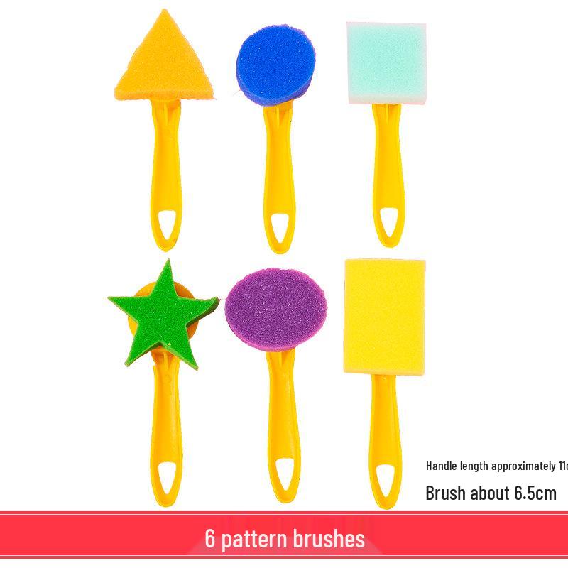 Children's Round Sponge Brushes for Art & Painting - Mushroom Head Tools for DIY Graffiti and Kindergarten Use