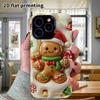 Phone case: 2D flat design suitable for iPhone 18 17 16 15 14 13 Pro protective case, gingerbread man, perfect Christmas and Halloween holiday gift