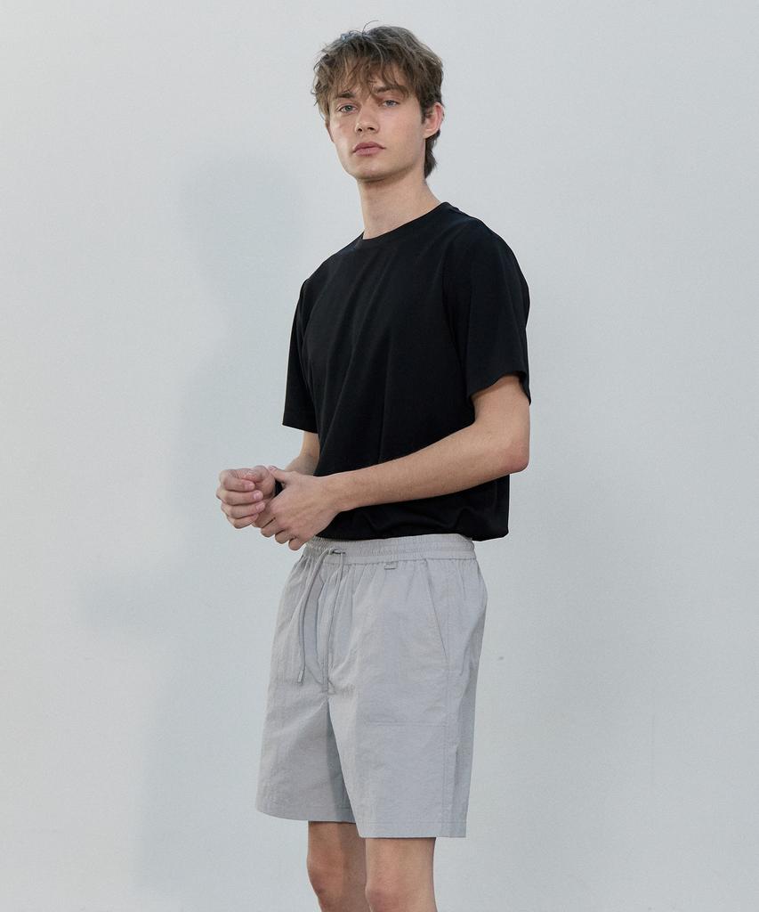 BASIC HOUSE Uni Nylon String Band Half Pants Light Grey Lzhp3103